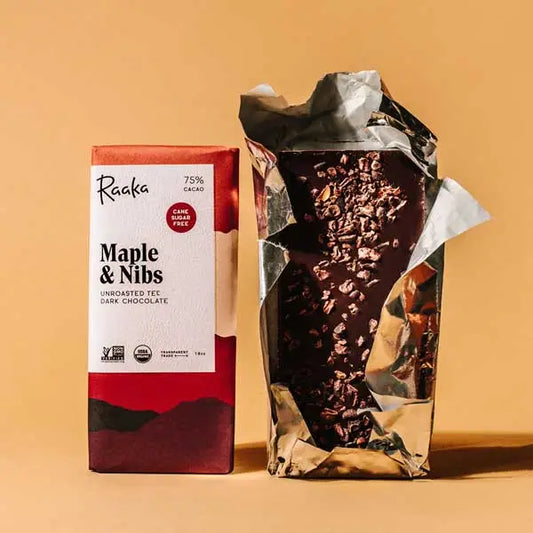 Raaka Chocolate - 75% Maple & Nibs Chocolate Bar