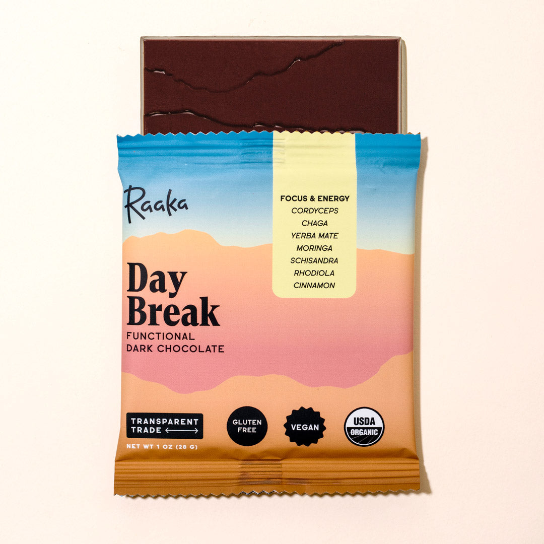 Raaka Chocolate - Day Break Functional Dark Chocolate Bar